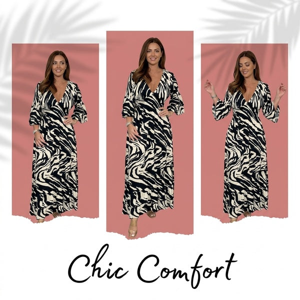 Fall/Winter Women's Casual Printed Dress