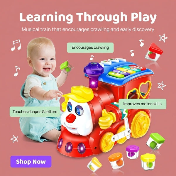 Baby Toys for 1 Year Old Boy Girl Gift Musical Train Baby