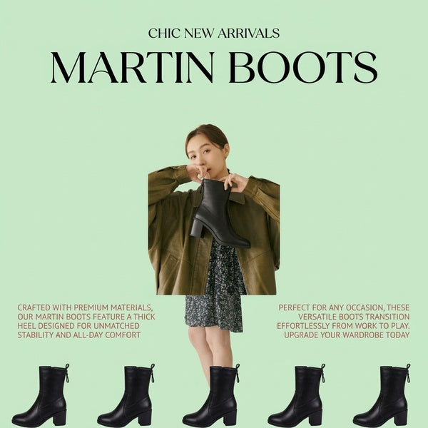 Women's Casual Martin Boots with Thick Heels