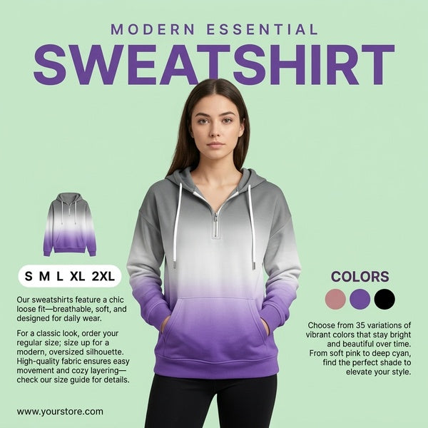 Hooded Drawstring Long Sleeve Women's Sweatshirt