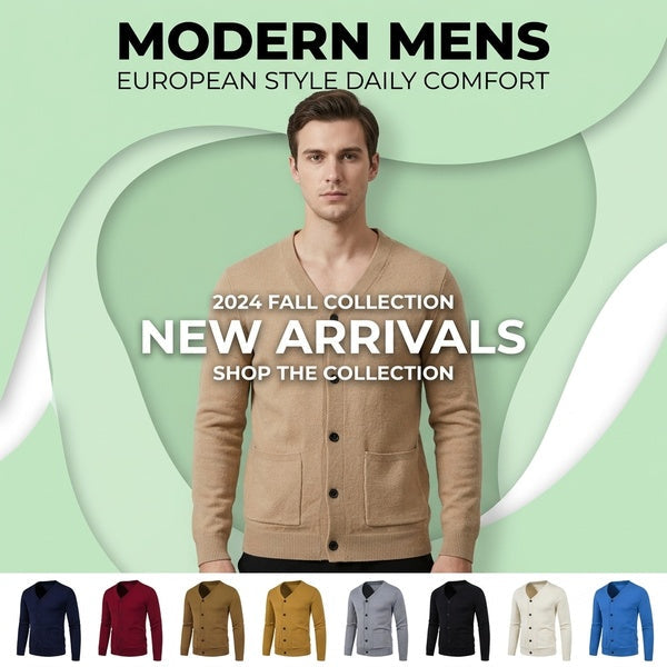 Casual Solid Color Sweater Jacket for Men