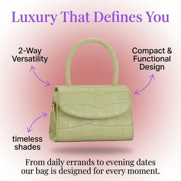 Fashionable Crocodile Pattern Leather Handbag