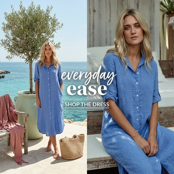 Women's Cotton Linen Shirt Dress