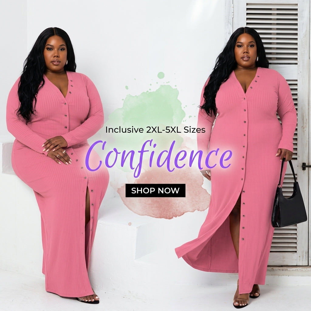 Plus Size Women's Striped Split Dress