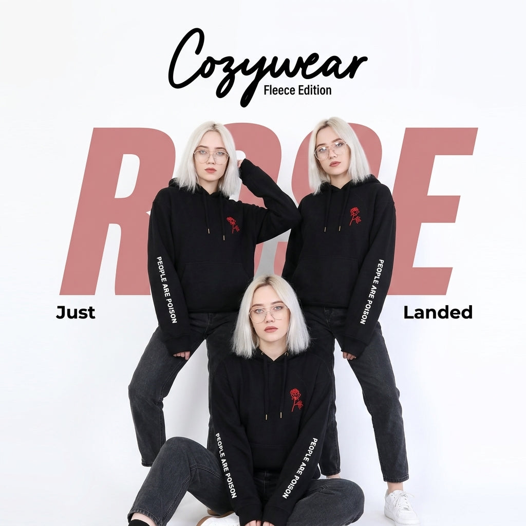 Hooded Sweatshirt with Letter Print