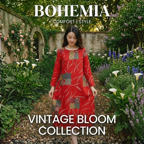 Bohemian Loose Cotton Linen Dress