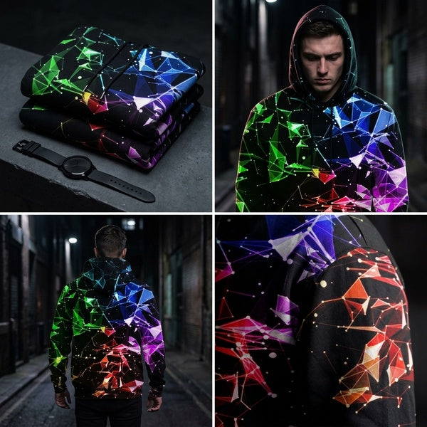 3D Snowflake Hoodie Pullover for Men and Women