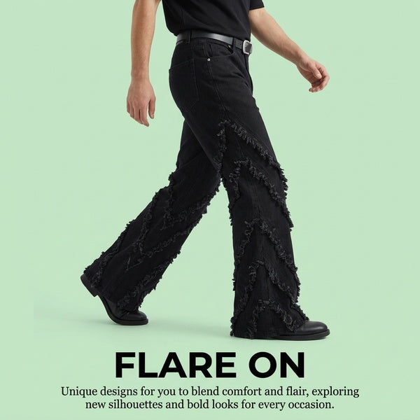 Trendy Unique Flared Jeans for Men