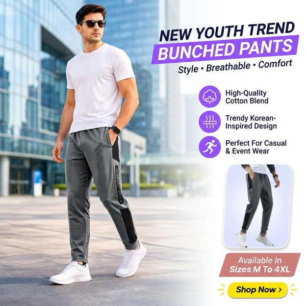 Bunched Pants for Men - New Youth Trend