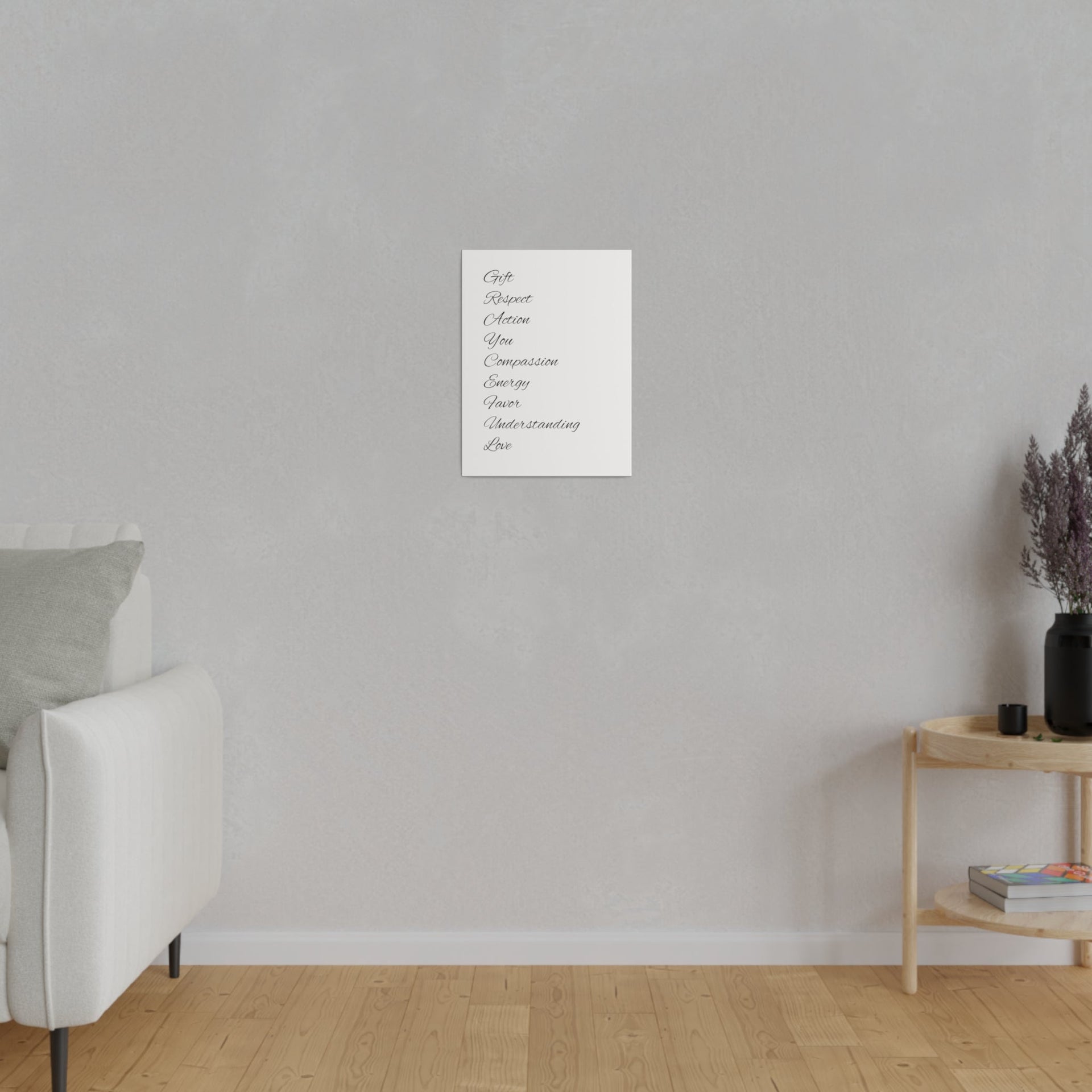 Minimalist Matte Canvas Wall Art, Stretched Black and White Decor