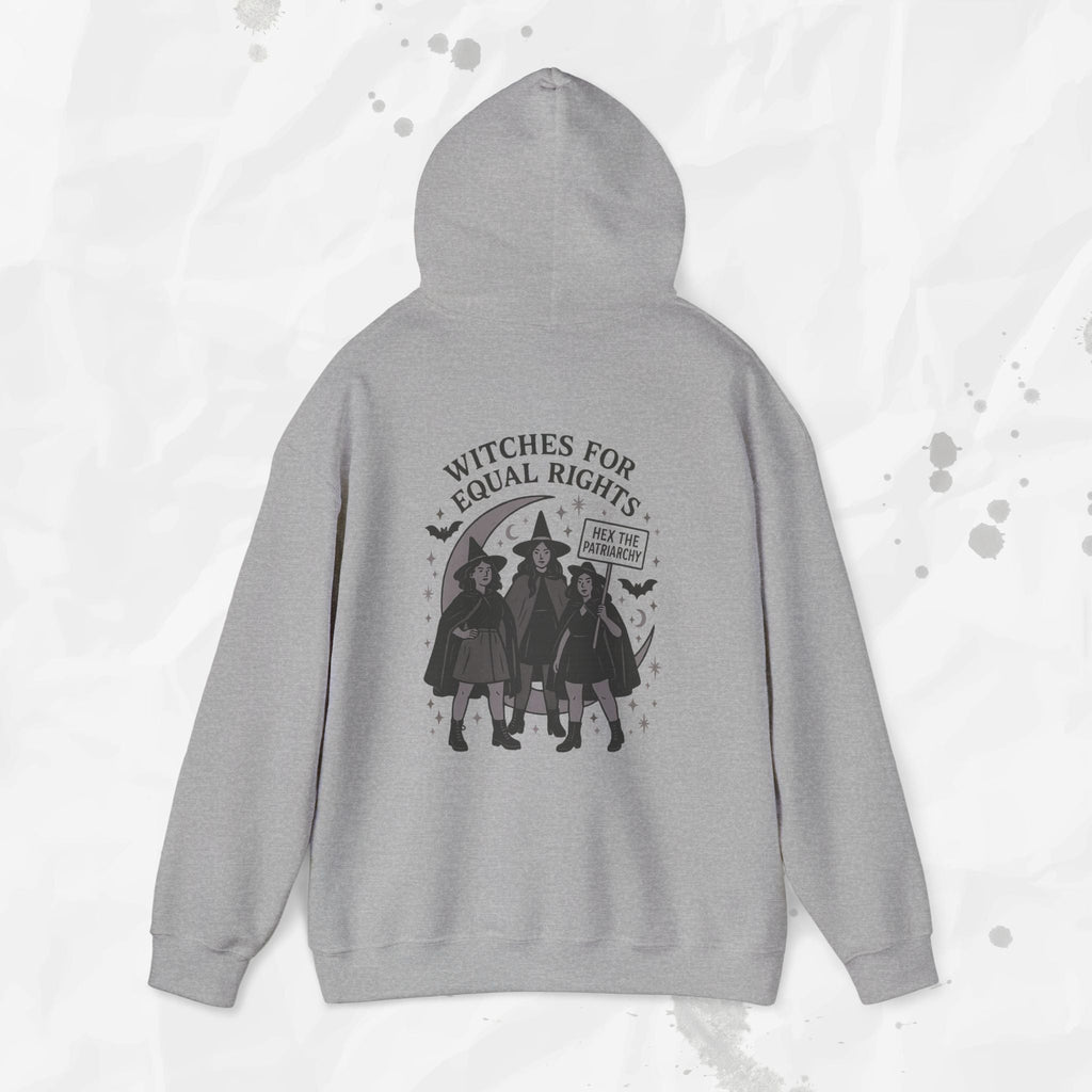 Witches for Equal Rights Graphic Hoodie in Grey or Blue - Image 4