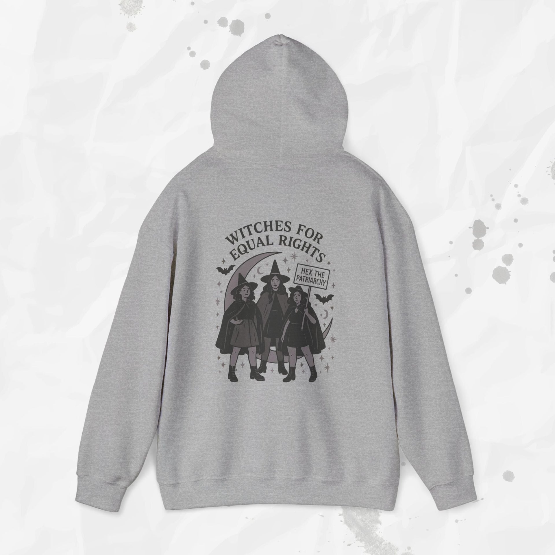 Witches for Equal Rights Graphic Hoodie in Grey or Blue - Image 4