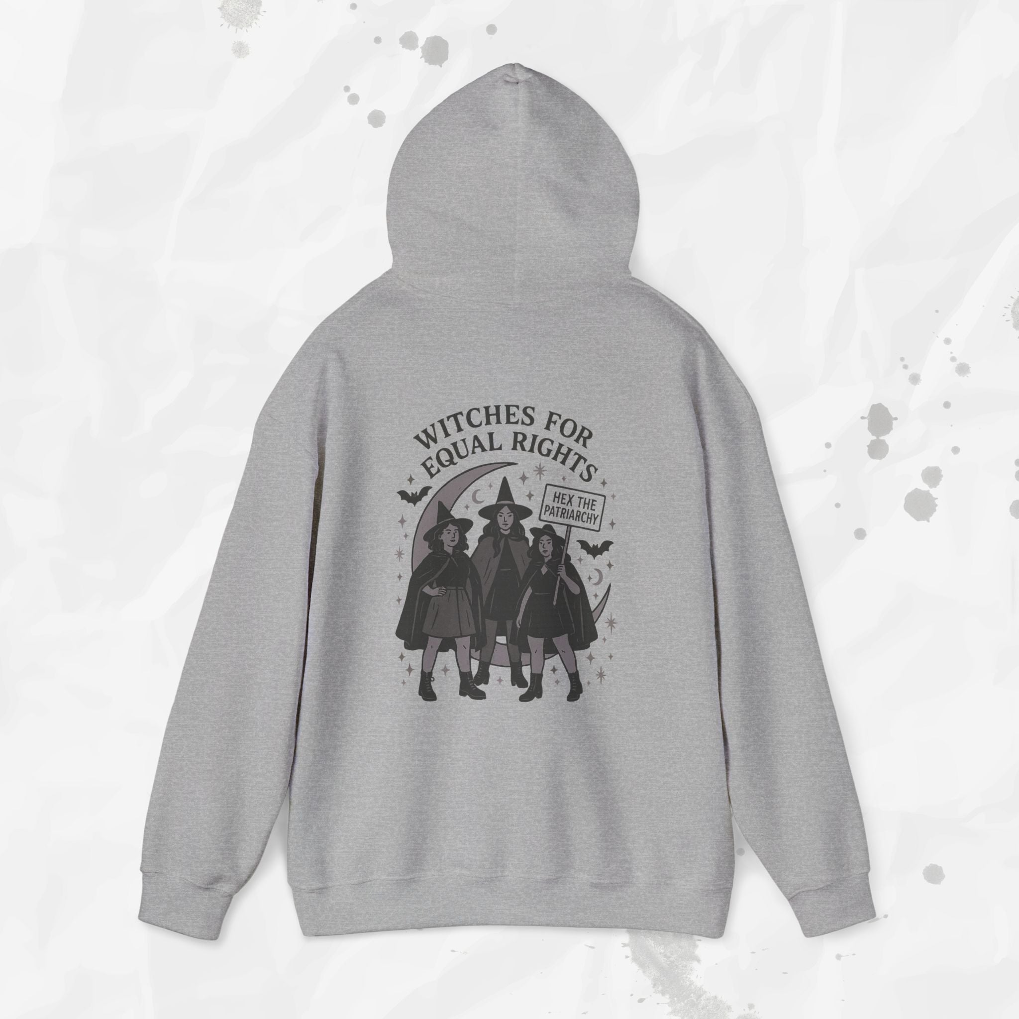 Witches for Equal Rights Graphic Hoodie in Grey or Blue - Image 4