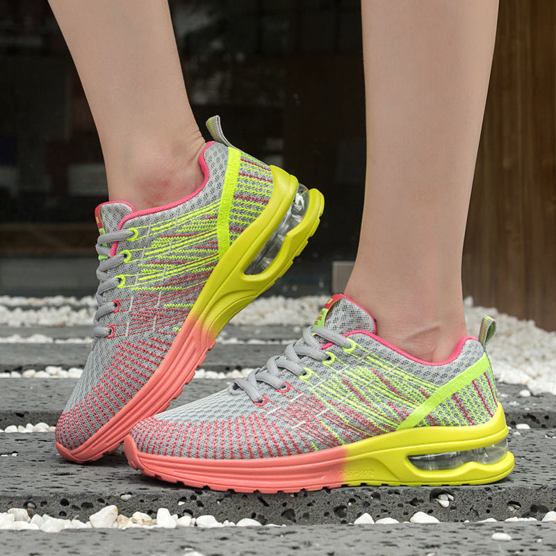 Women's Harajuku Style Pink Multi-Color Air Cushion Sneakers - Image 4