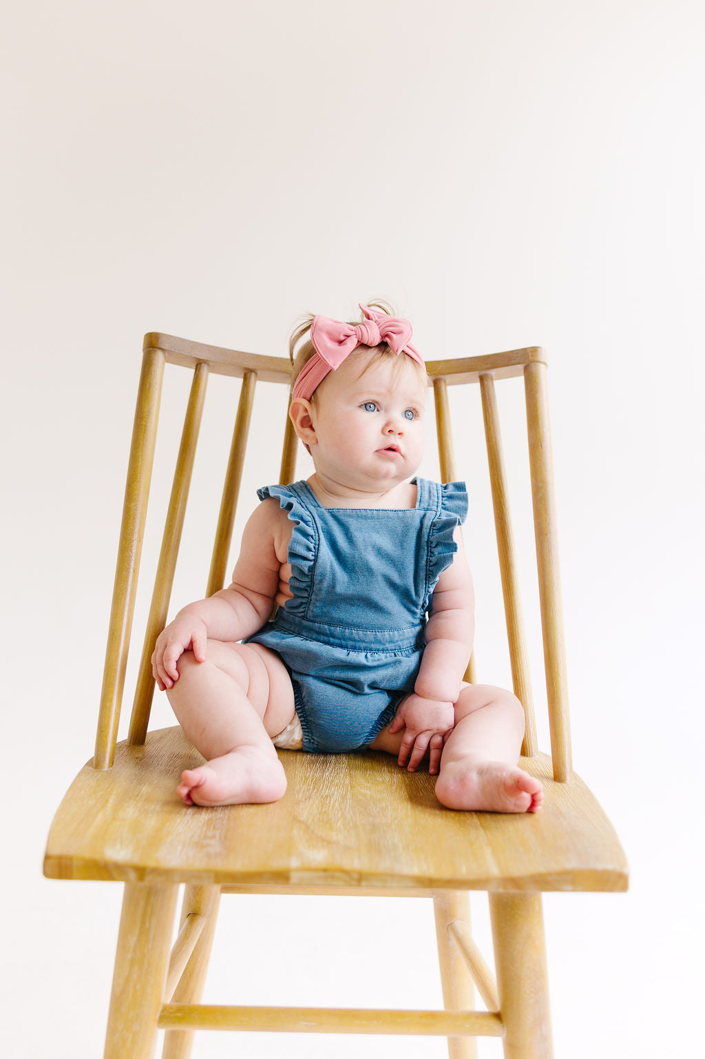 White Solid Baby Bow Turban Soft Stretchy Knit Headband - Image 3