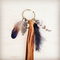 Boho Western Leather Boot Bling Charm Feather & horseshoe 500k