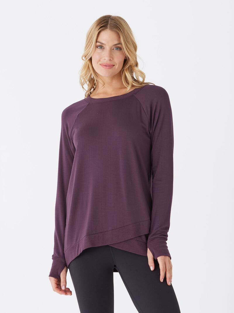 Feather Fleece Tulip Hem Tunic Sweatshirt - Soft Modal Pullover