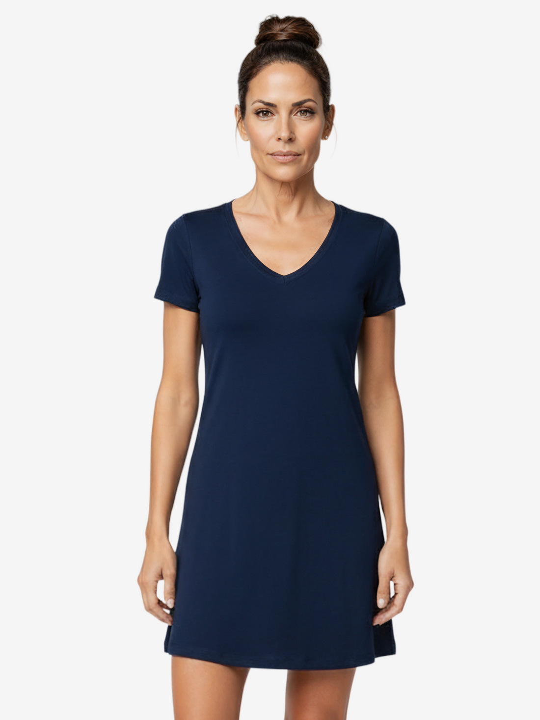 Eva V-Neck Sleepshirt in Black for Comfort and Night Sweat Relief