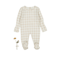 The Printed Romper - Tan Grid