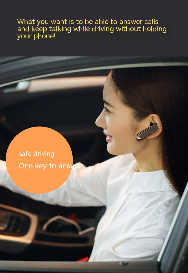 Bluetooth 5.0 Wireless Earpiece with Dual Mic Noise Cancelling