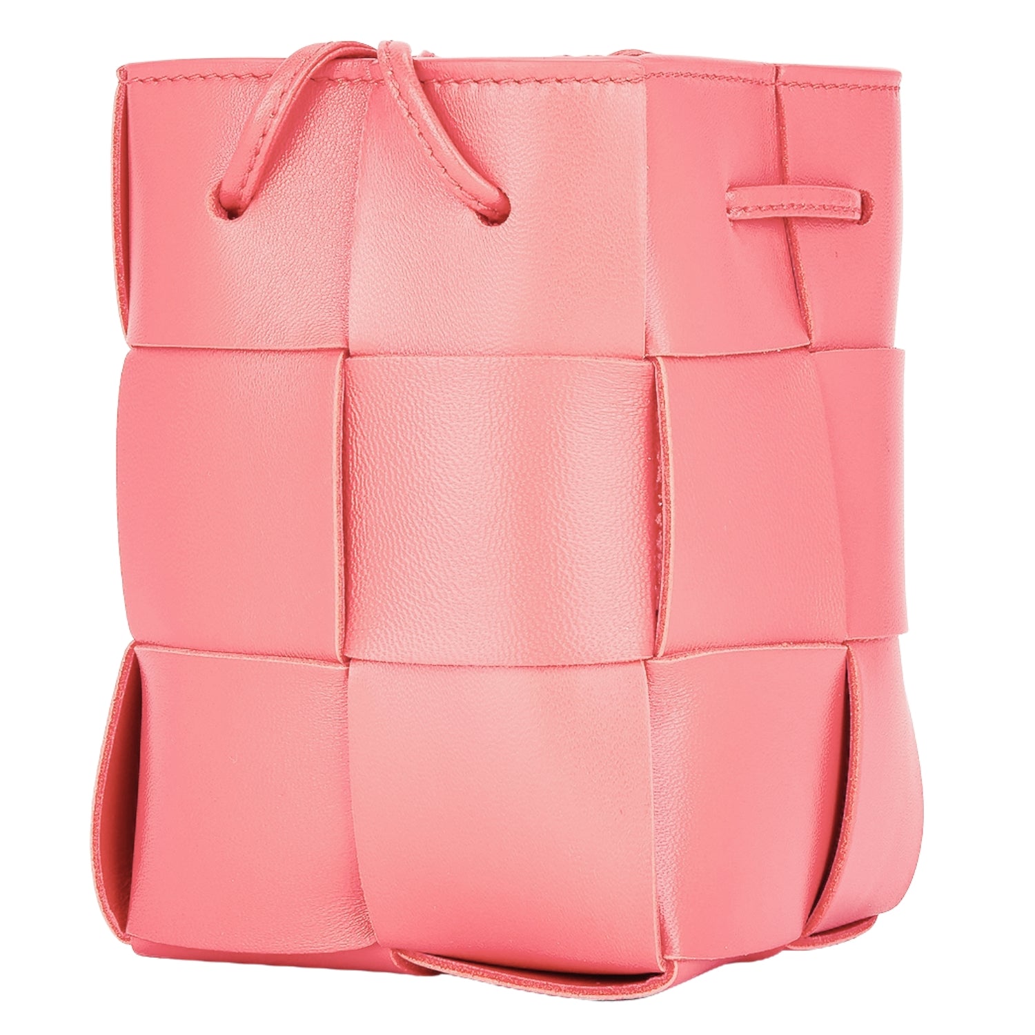 Woven Mini Crossbody Bucket Bag Lightweight Leather Handbag