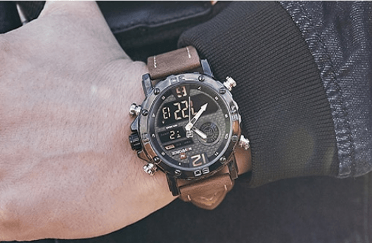 Men's Waterproof Sports Watch with Analog and Digital Display