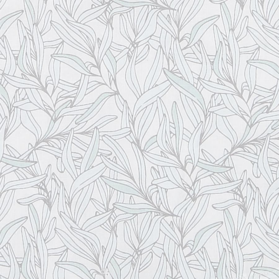 Willa Woven Tunic in White and Sage Leaf Print