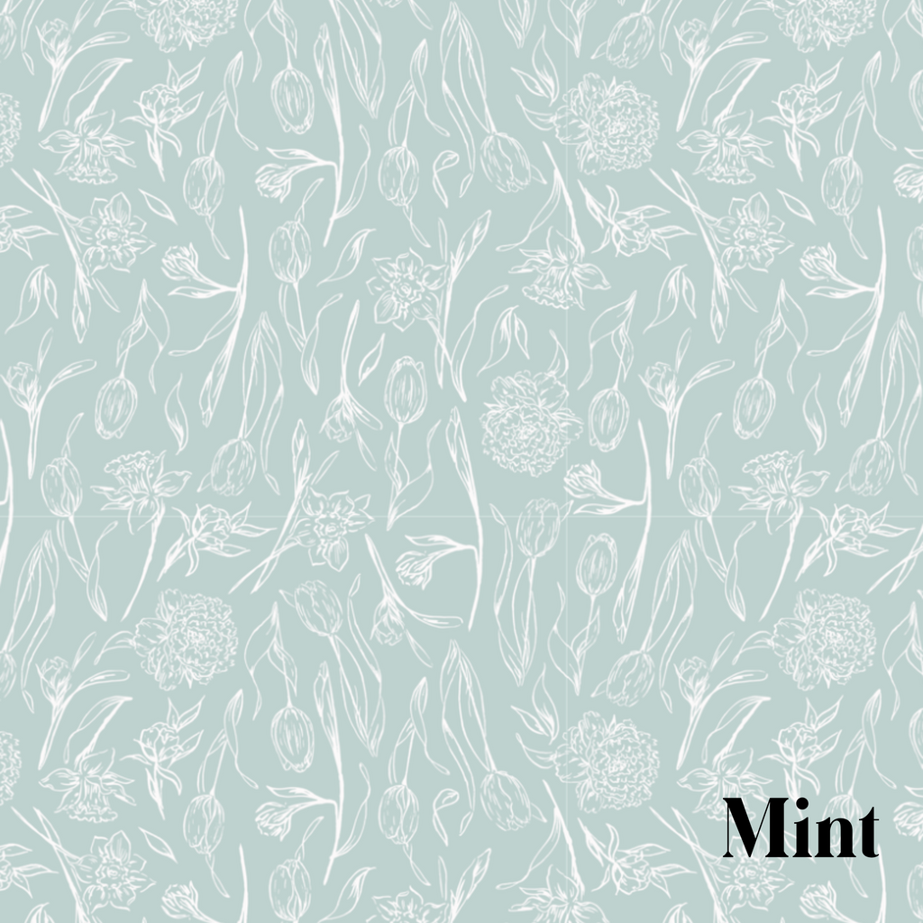 Eve Floral Wallpaper in White and Blue Traditional Romantic