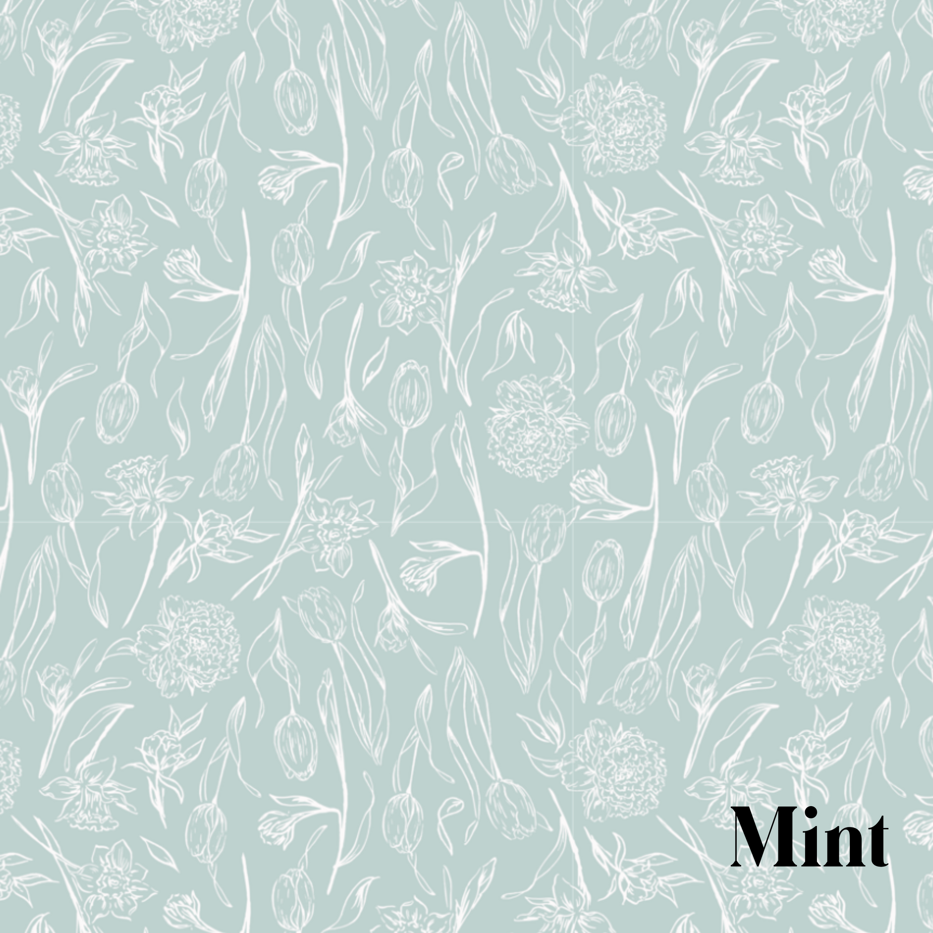 Eve Floral Wallpaper in White and Blue Traditional Romantic