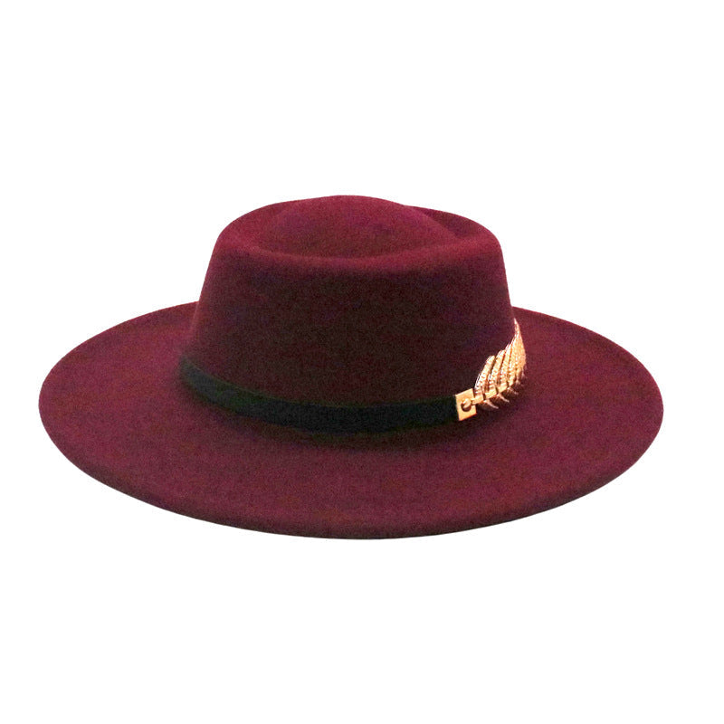 Foldable Short Brim Fedora Hat for Autumn and Winter