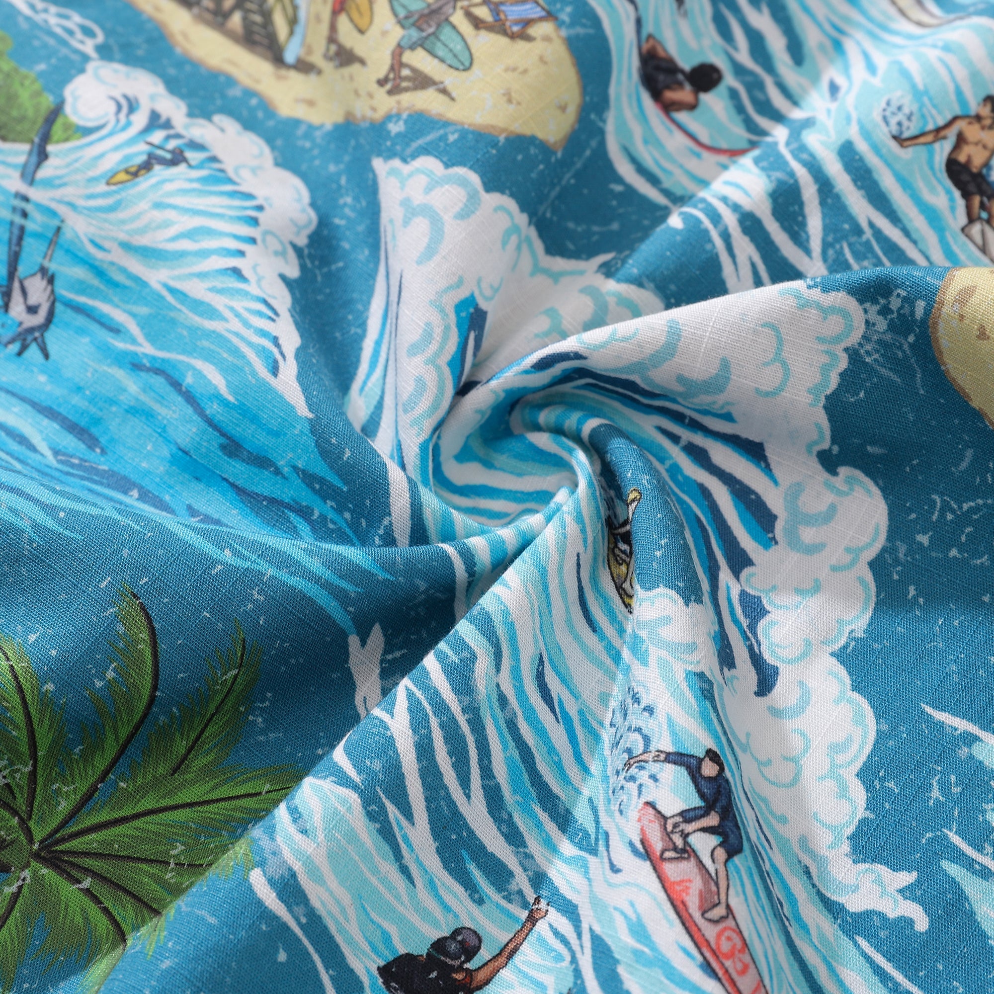 Men's Ocean Thrills 100% Cotton Vintage Camp Hawaiian Shirt