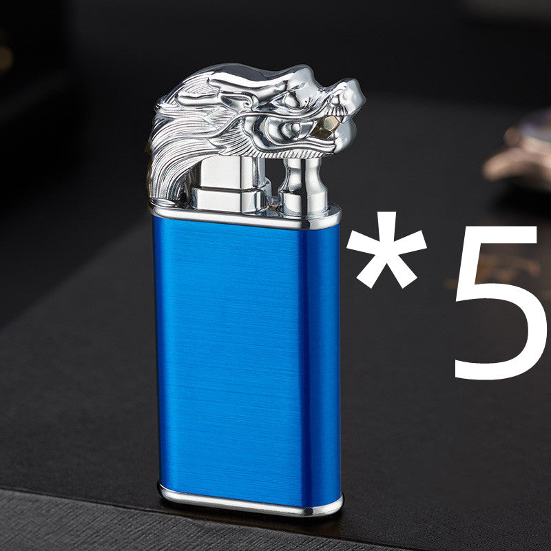 Windproof Double Flame Metal Lighter with Blue Jet Torch