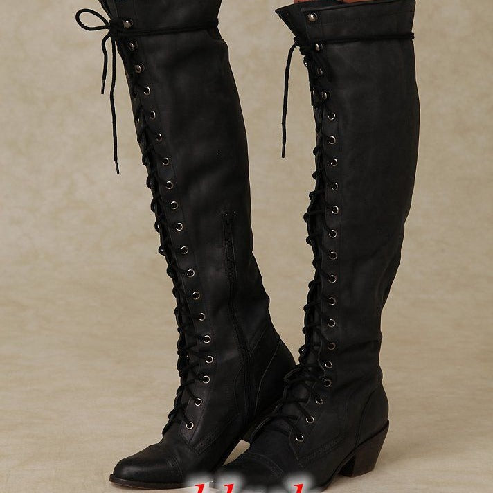Women's Over-the-Knee Boots – Round Toe Winter