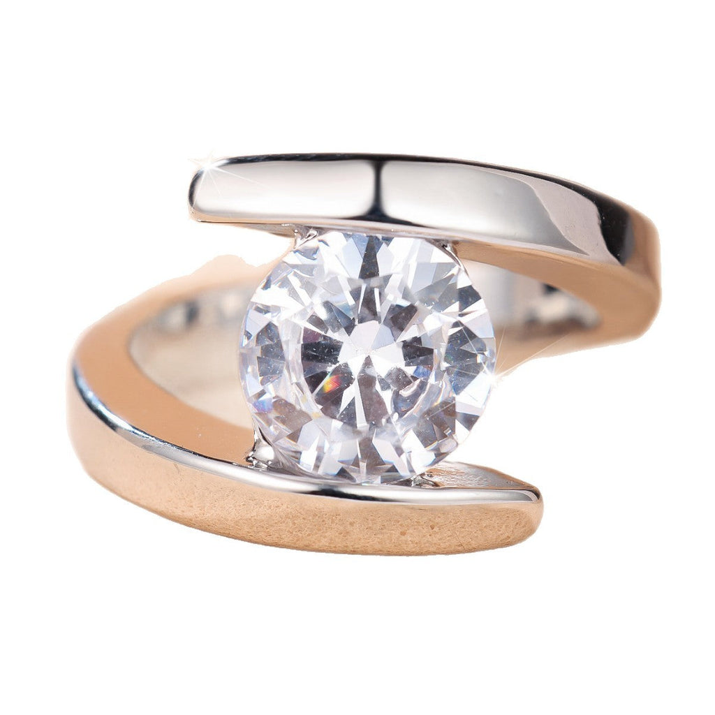 Minimalist High-end Double-band Diamond-inlaid Ring Decorative Ring