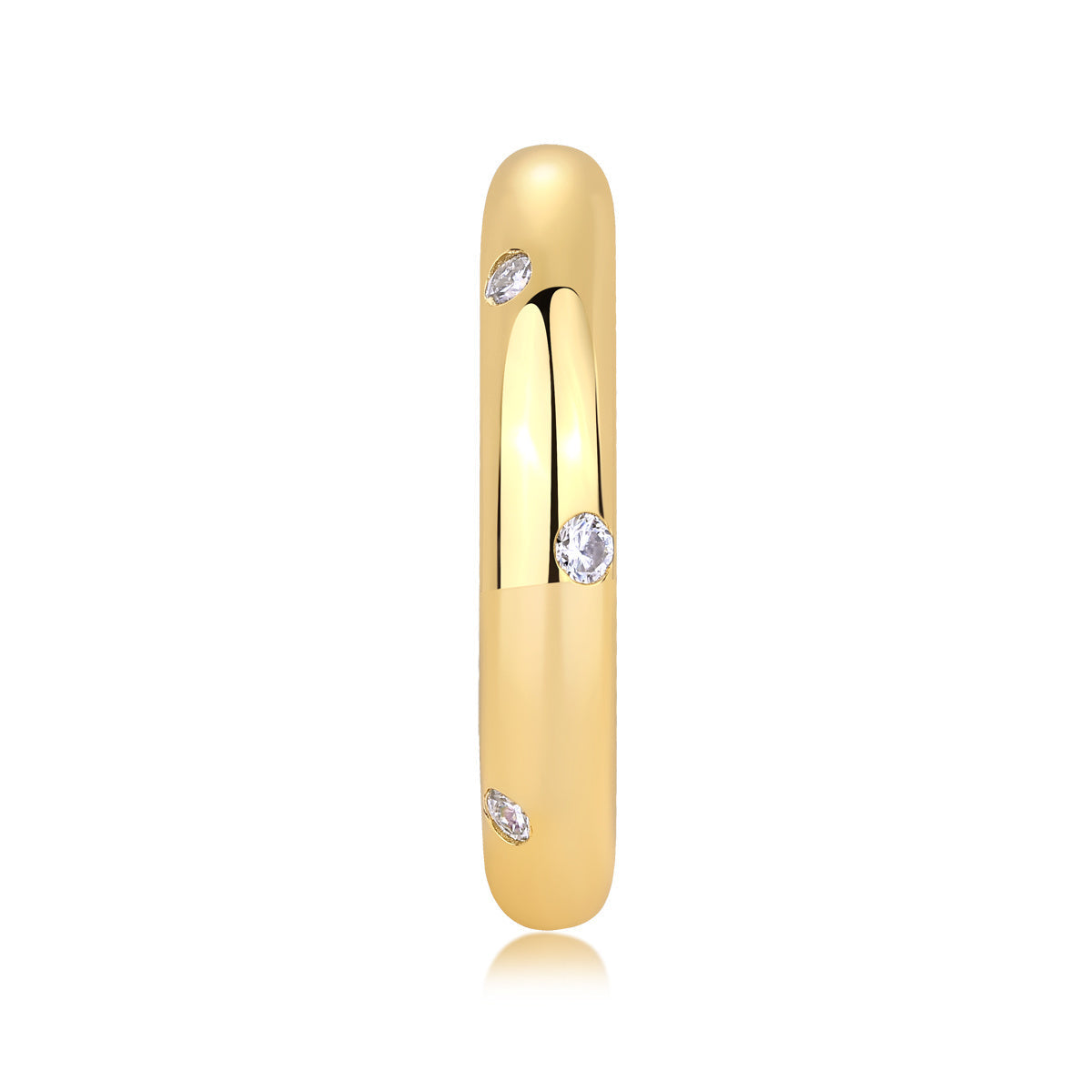 S925 Silver Gold Plated 8-Stone Moissanite Ring, 3.67mm Minimalist Band, D VVS1 GRA US 5-9