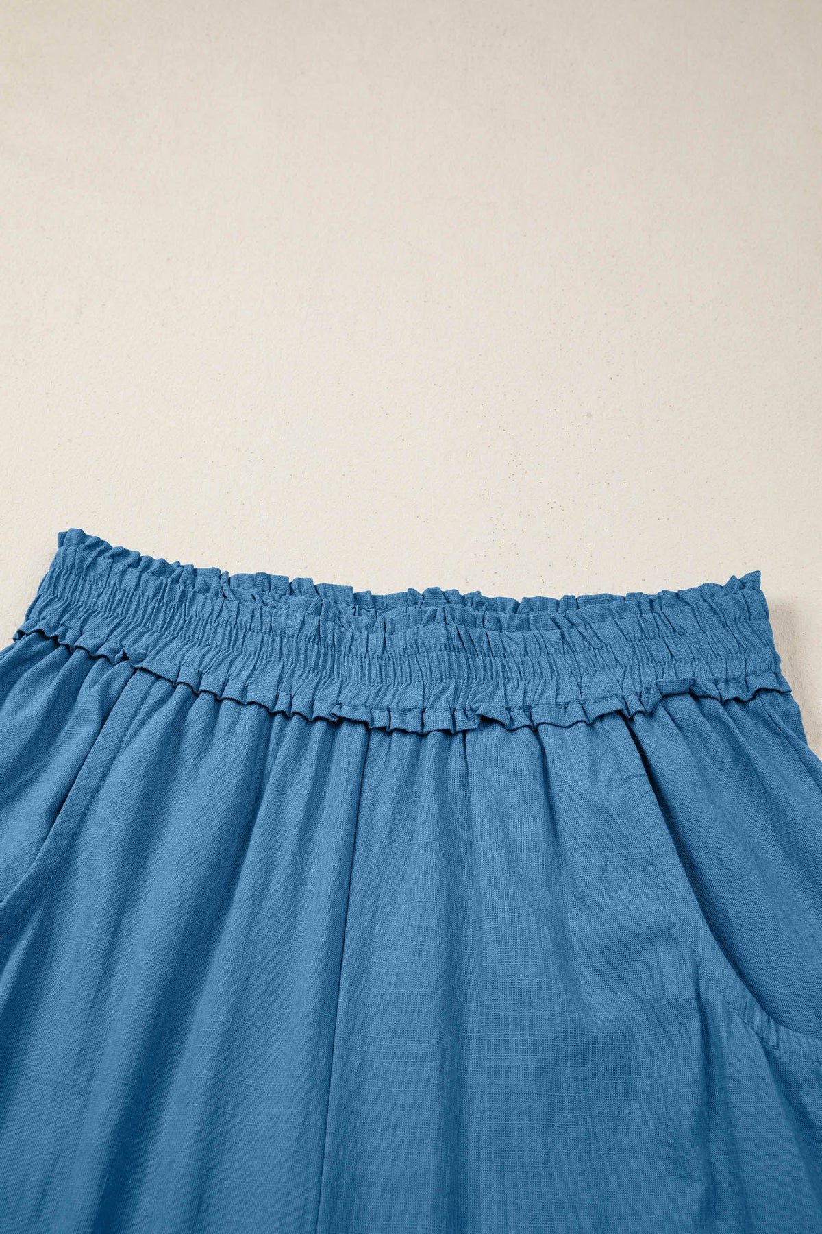 Smocked High Waist Drawstring Pocket Jogger Pants