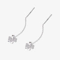 Sterling Silver Long Earrings With Diamonds