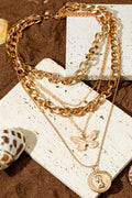Amara Multilayer Butterfly Charm Necklace