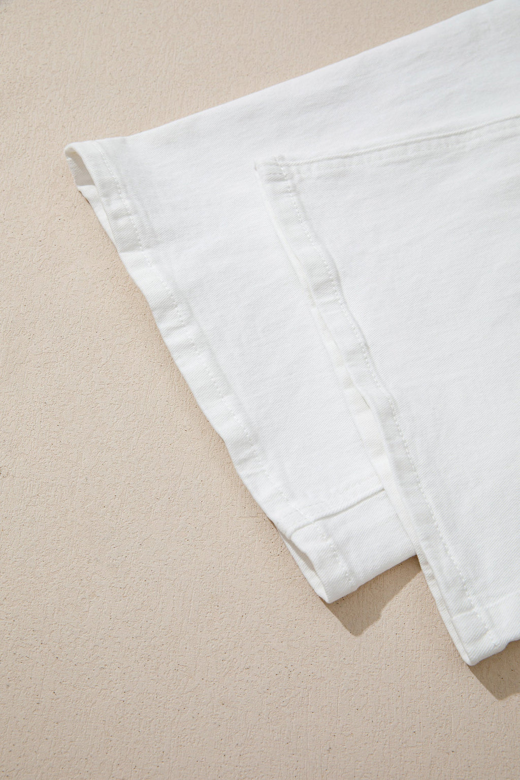 Zariyah Wide Leg Loose Casual Jeans in White Bone Wash