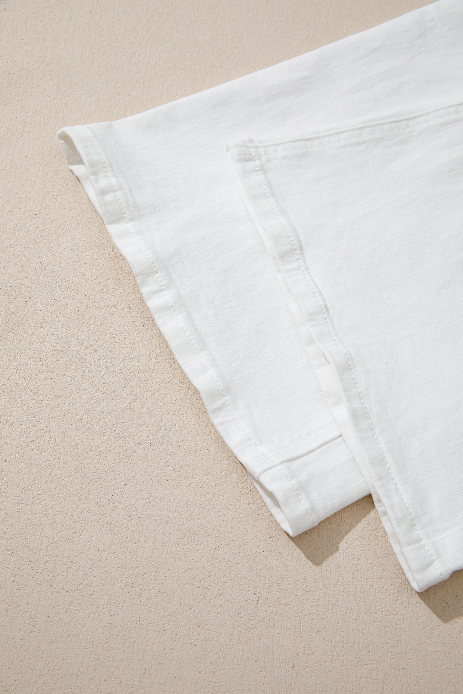 Zariyah Wide Leg Loose Casual Jeans in White Bone Wash