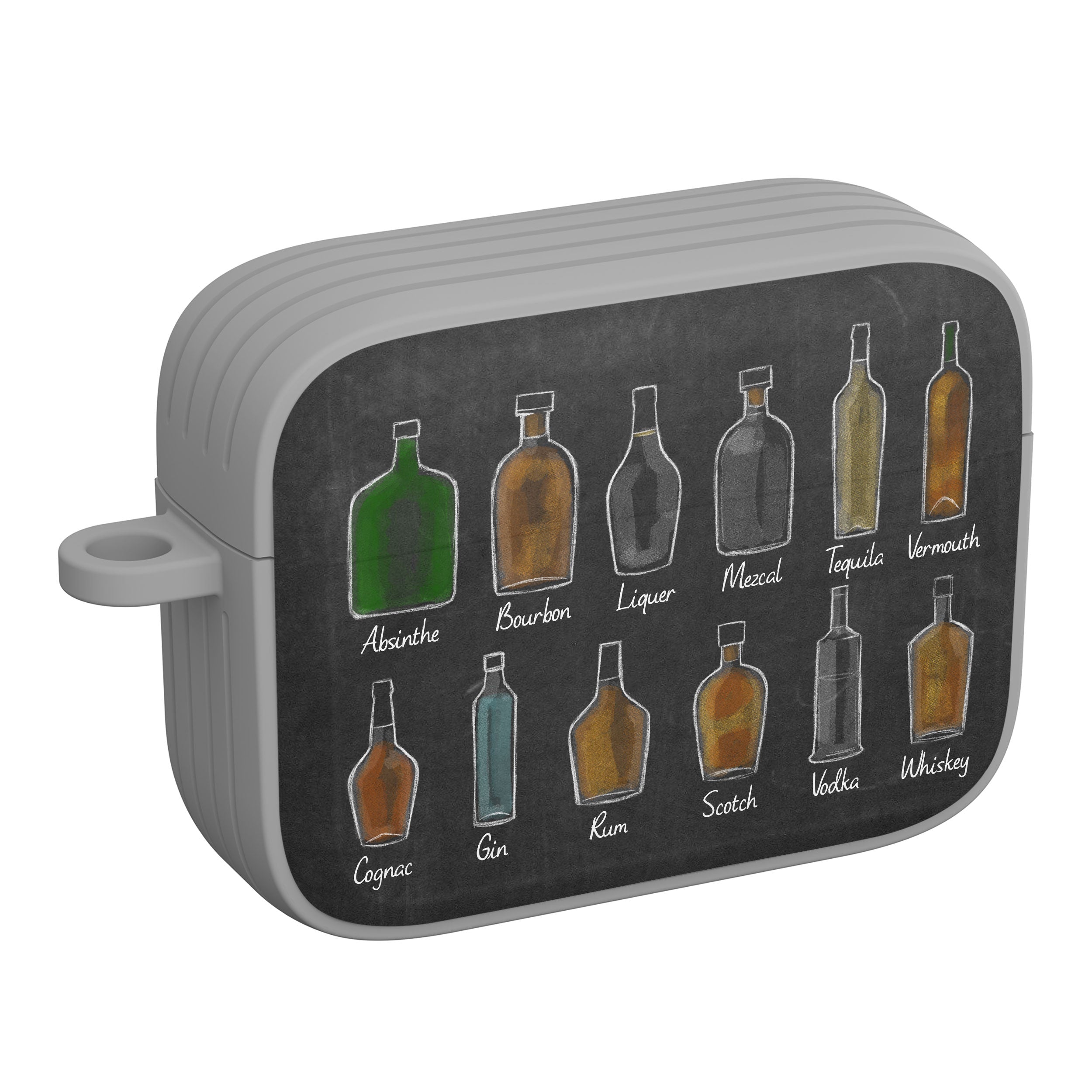 Wine, Beer & Booze AirPods Pro 1 & 2 Protective Case with Carabiner