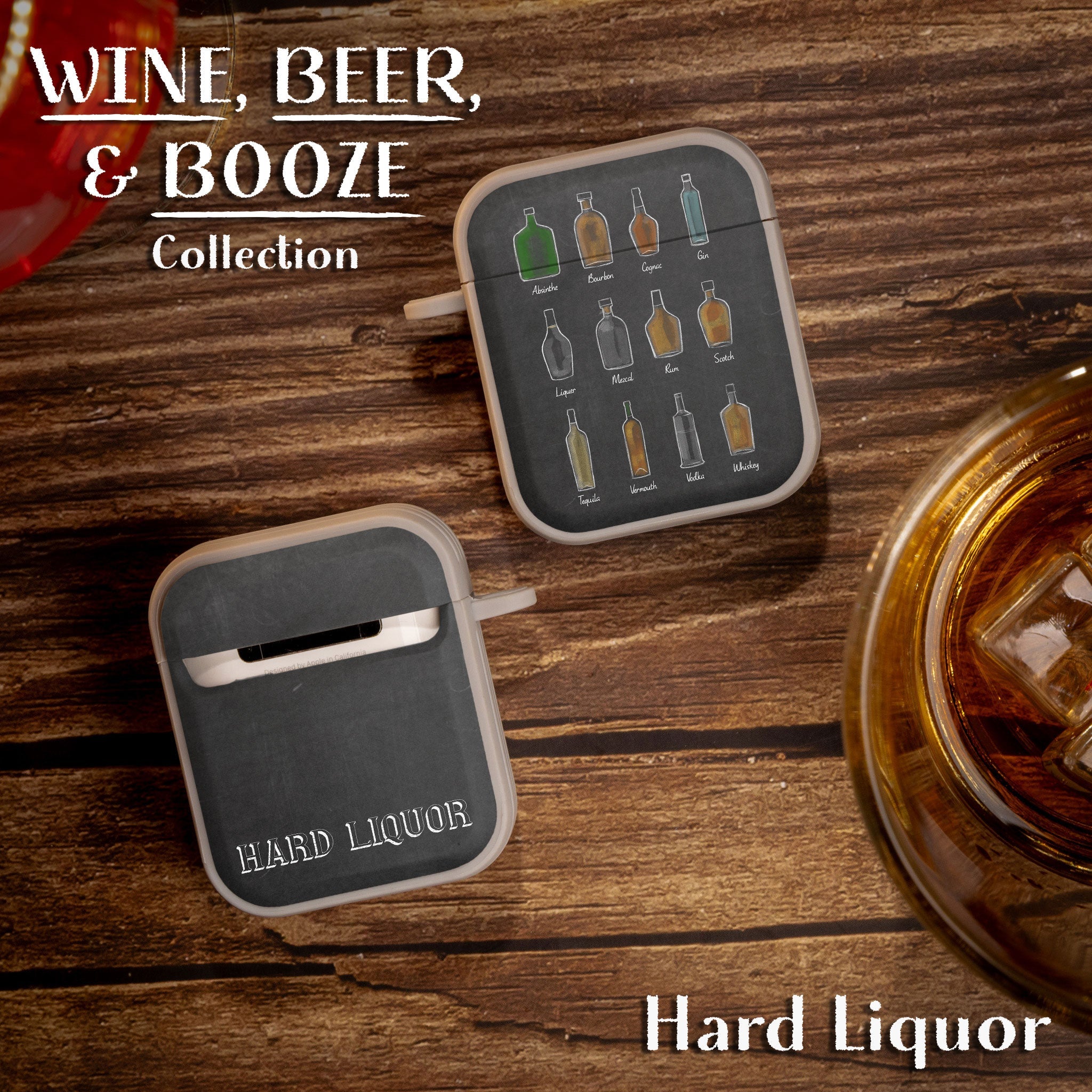 Wine Beer Booze HDX Protective Case for Apple AirPods Gen 1 2