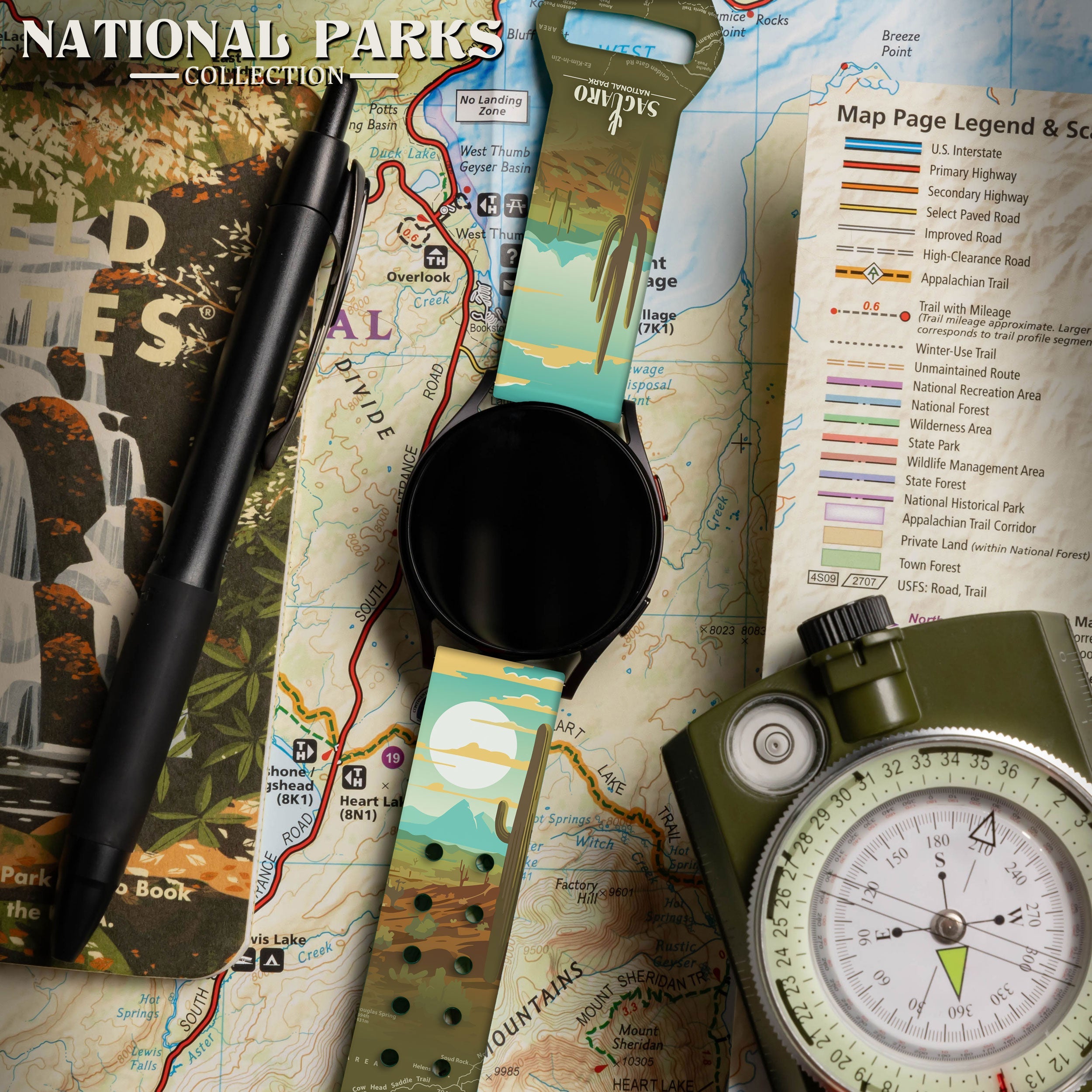 National Parks Saguaro HD  Watchband for Samsung, Garmin, Fossil, and More