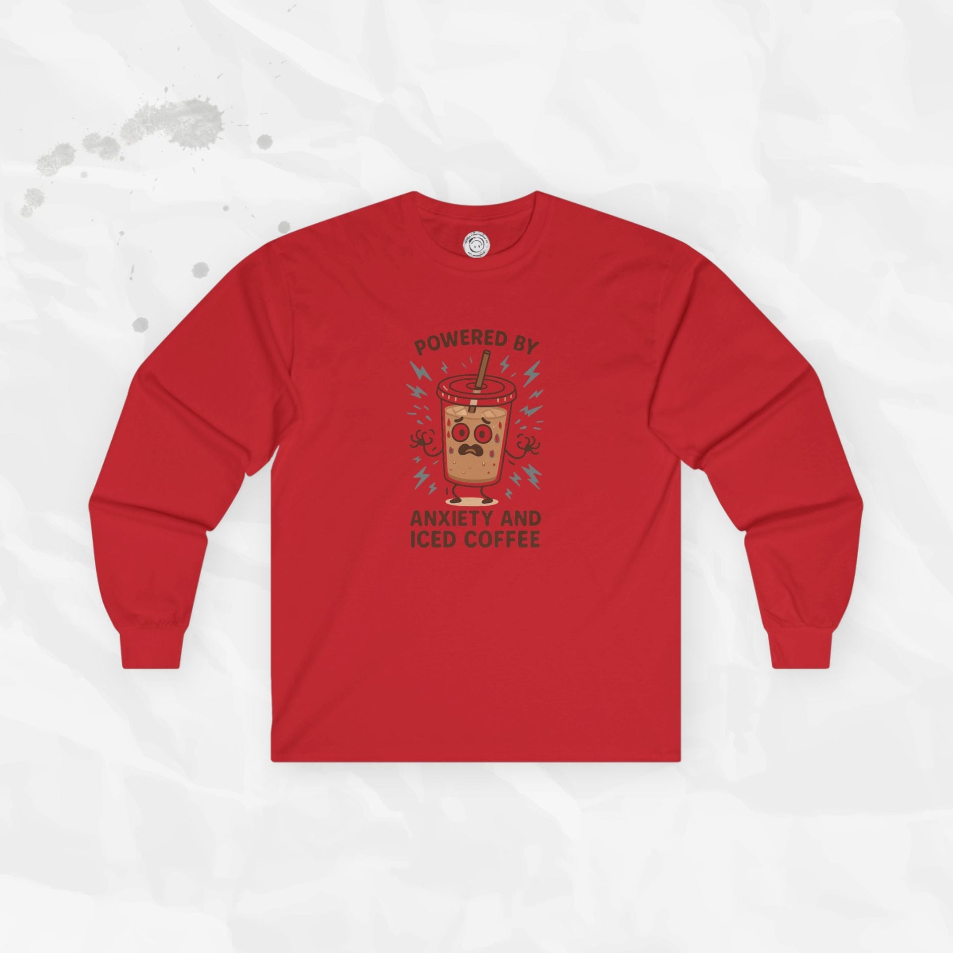Powered by Anxiety and Iced Coffee - Long Sleeve T-Shirt