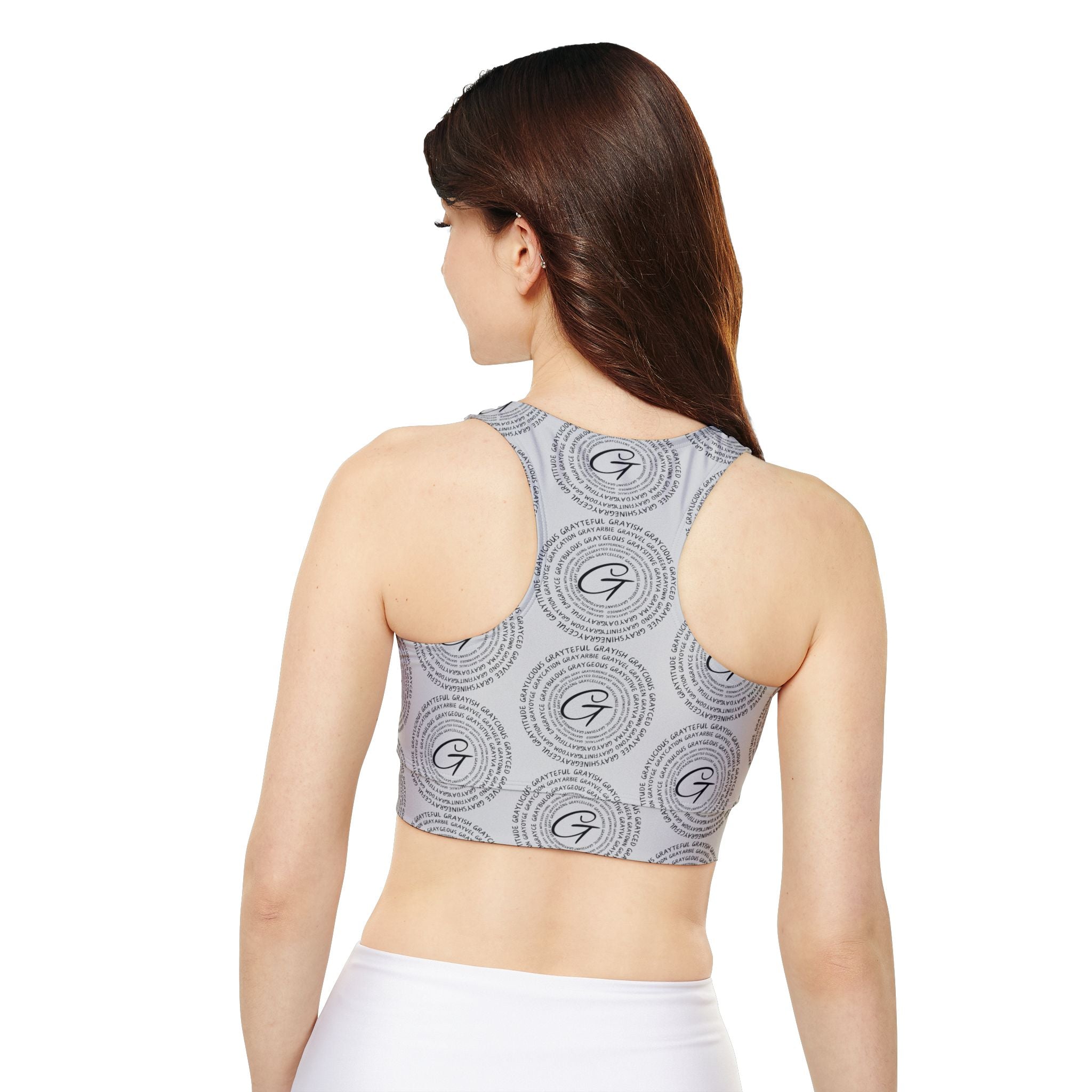 Fully Lined Padded Sports Bra with All-Over Print Activewear