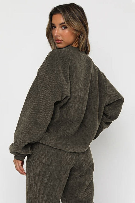 Women's Corduroy Western Two-Piece Set