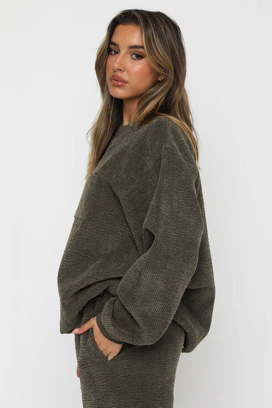 Women's Corduroy Western Two-Piece Set