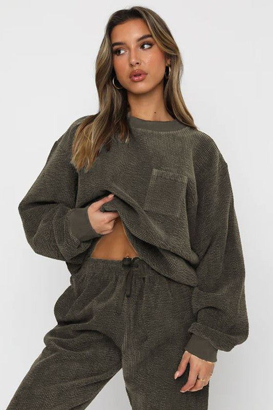 Women's Corduroy Western Two-Piece Set