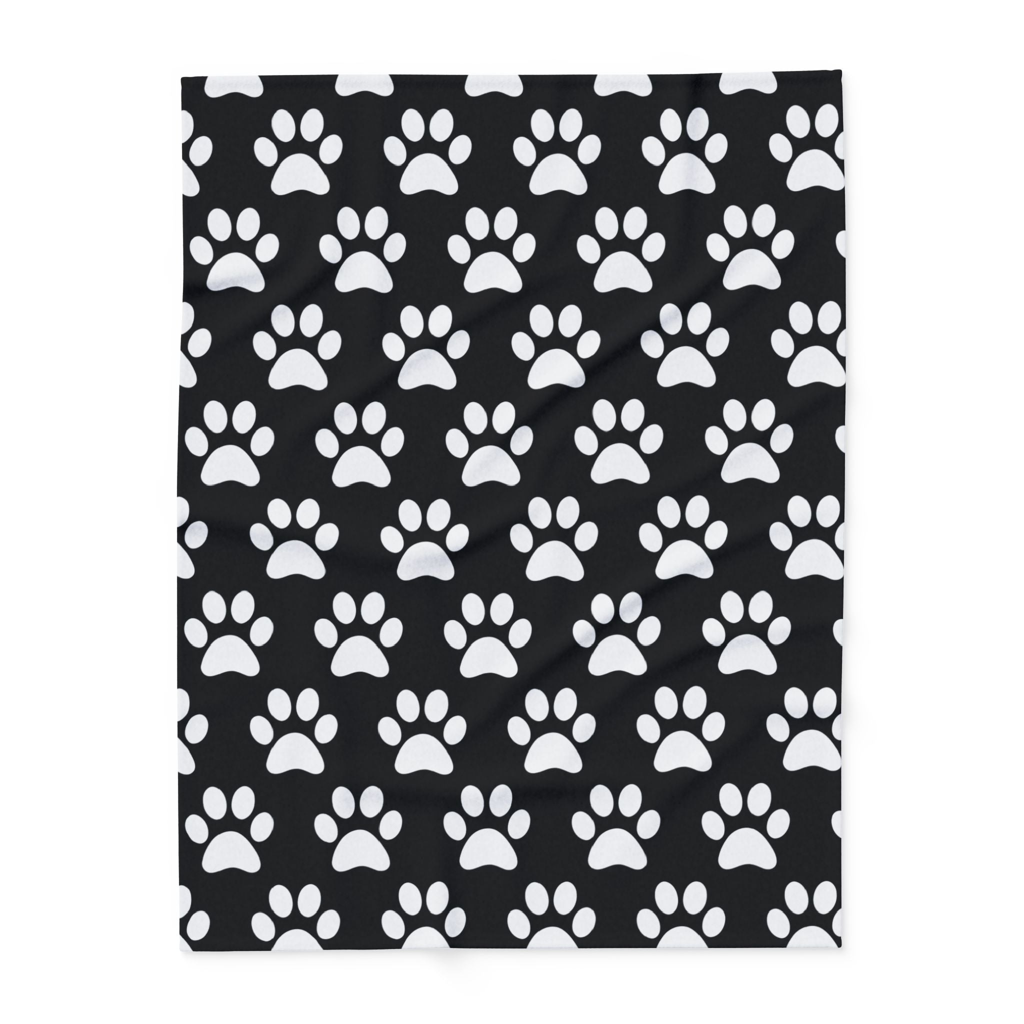 Cozy Paw Print Arctic Human Fleece Blanket