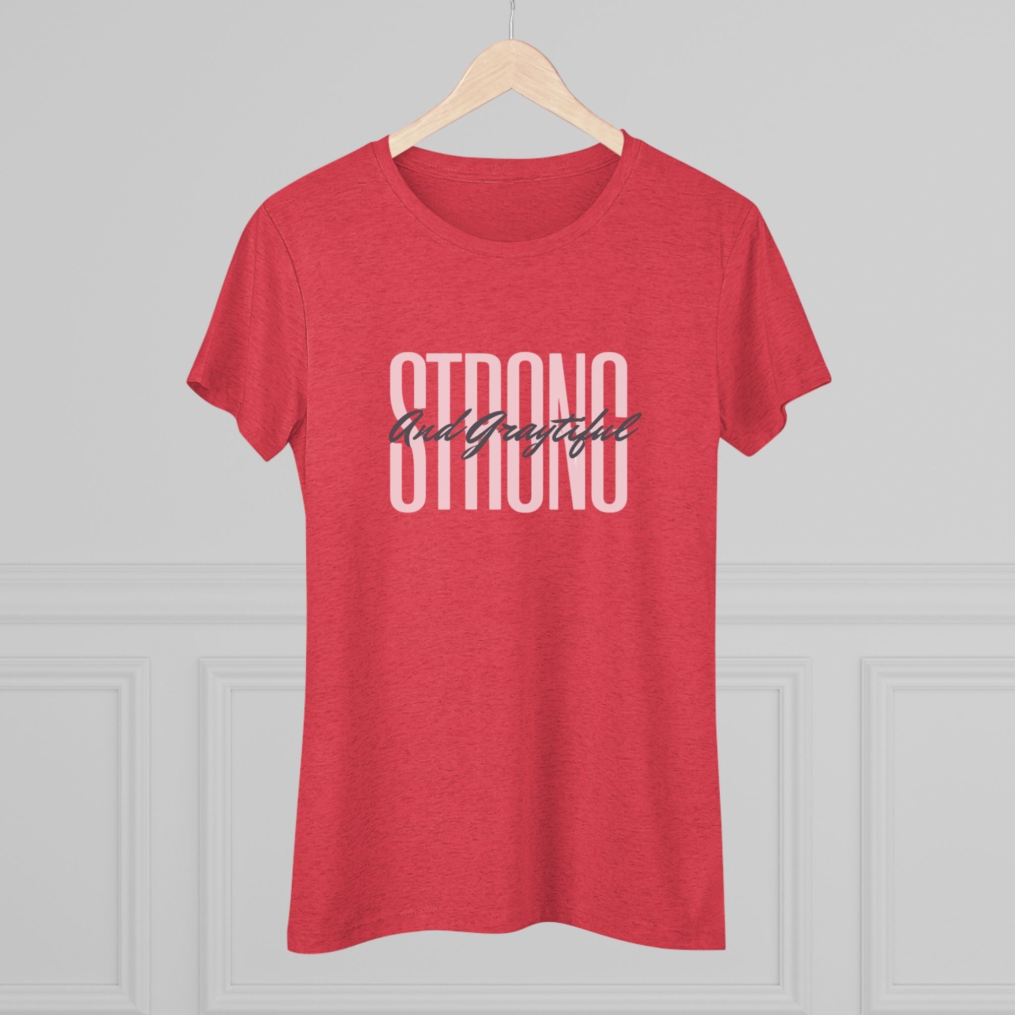 Women's Triblend Casual Minimalist T-Shirt in Gray, Pink, Black